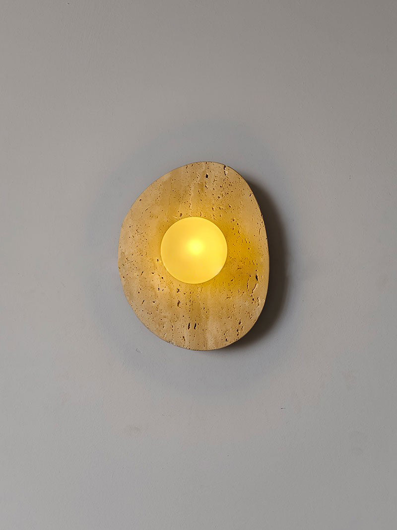 Kest Modern Minimalist Glass Travertine Wall Lamp - Lamp Copper