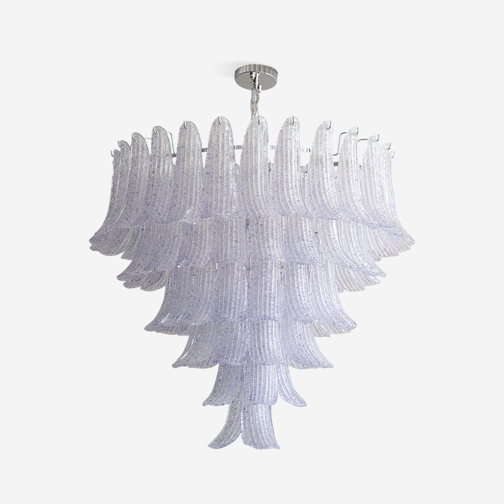 Elena Chandelier Hand-Shaped Glass Petals on Tiered Frame - Letslighting
