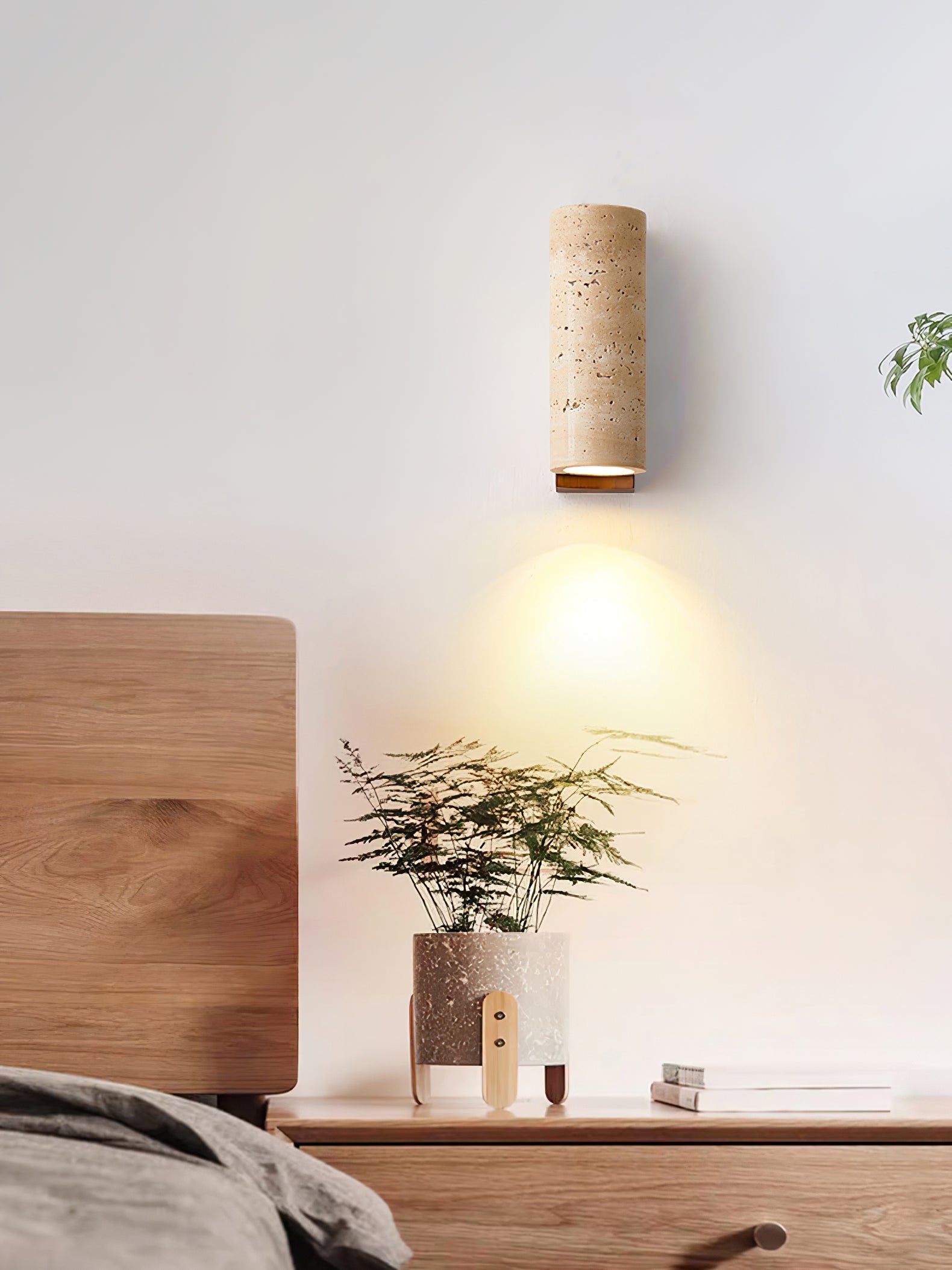 Lysandra Cylindrical Travertine Wall Light - Blowlighting