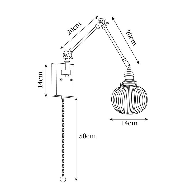 Brione Vintage Adjustable Swing Arm Wall Lamp - Letslighting