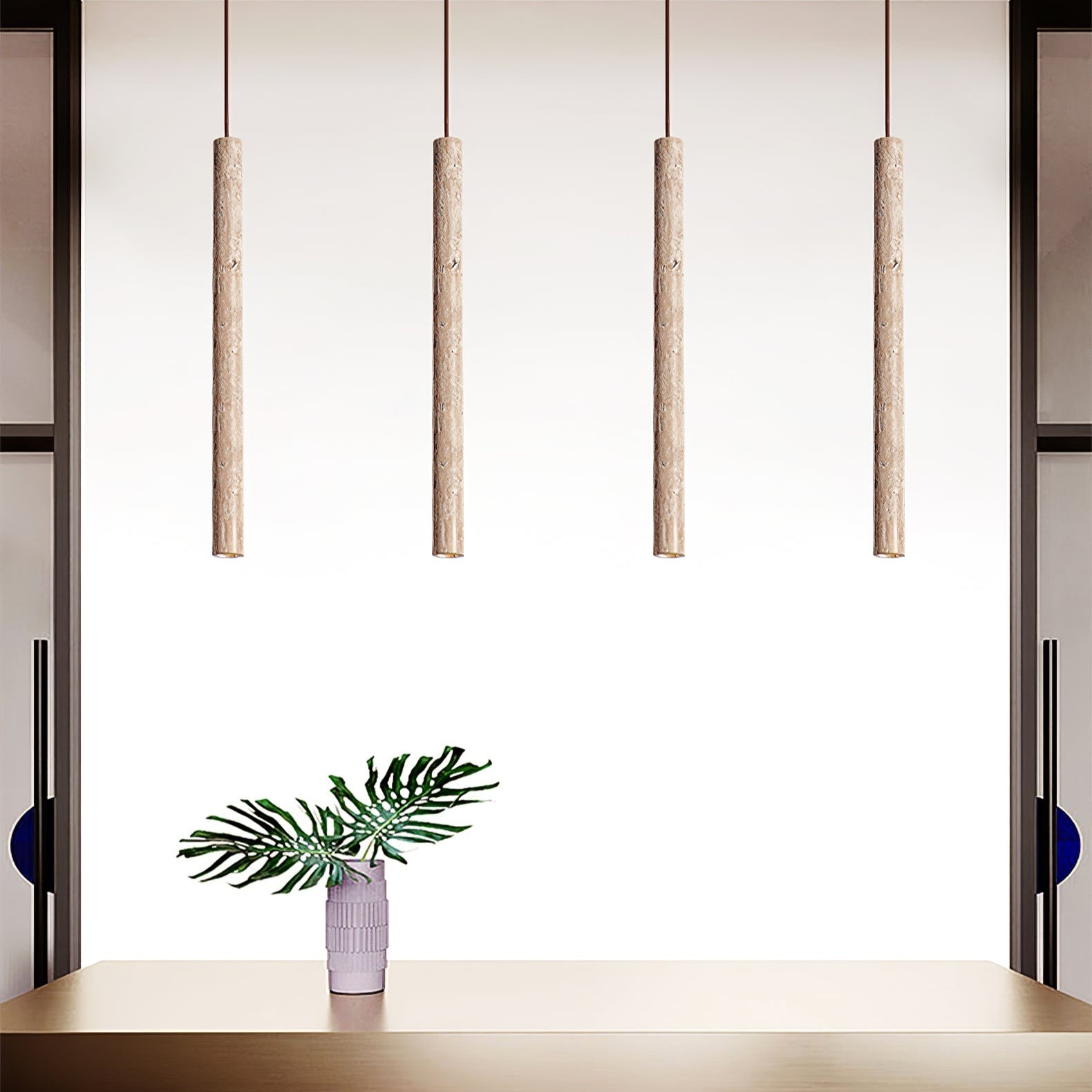 Elian Suspension Industrielle Minimaliste en Travertin