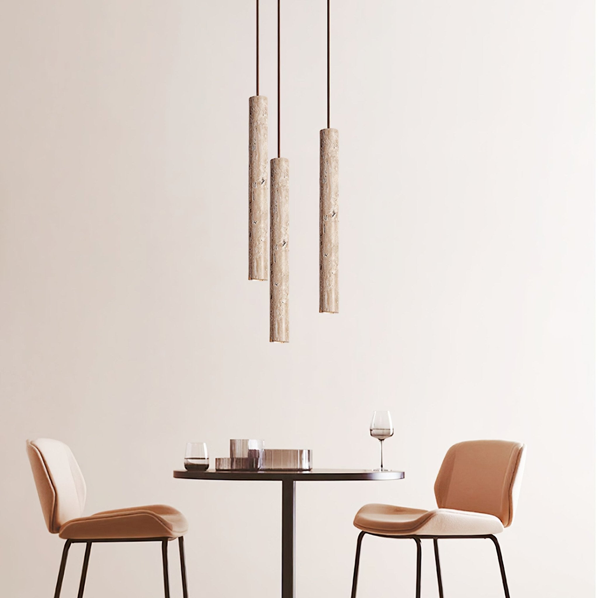 Elian Suspension Industrielle Minimaliste en Travertin