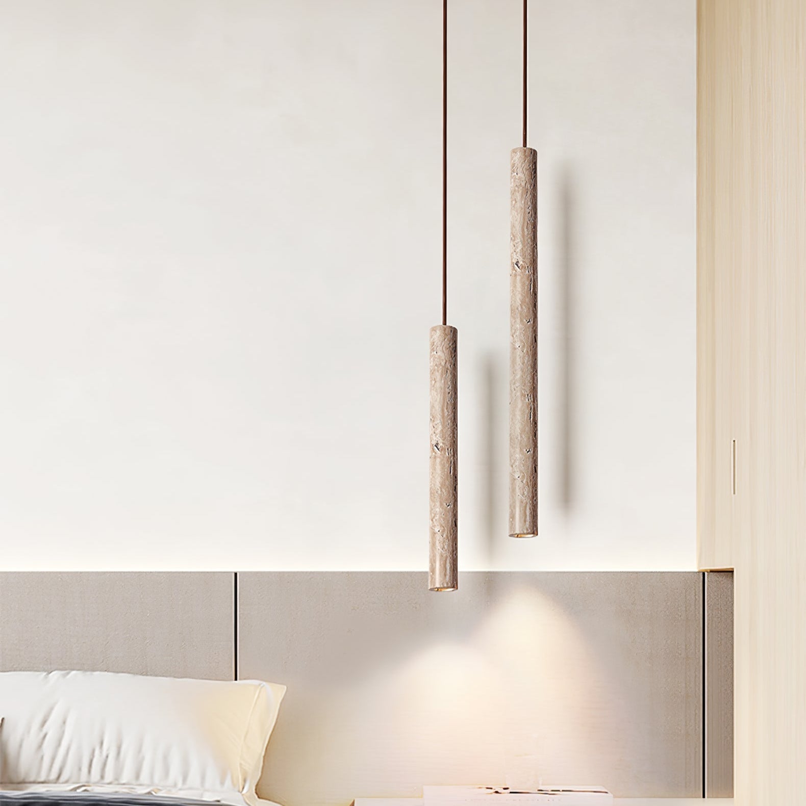Elian Suspension Industrielle Minimaliste en Travertin