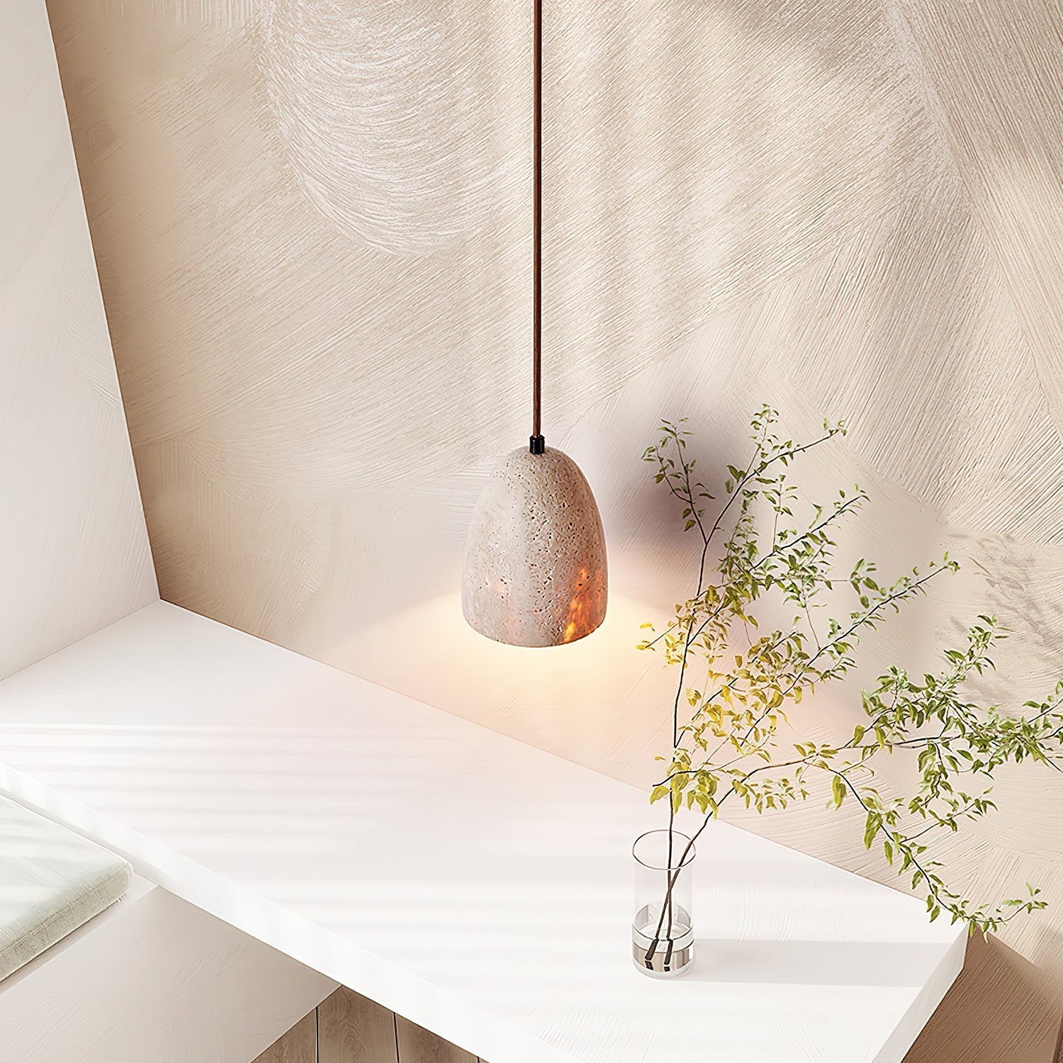 Evtheira Conical Travertine Pendant Light - Letslighting