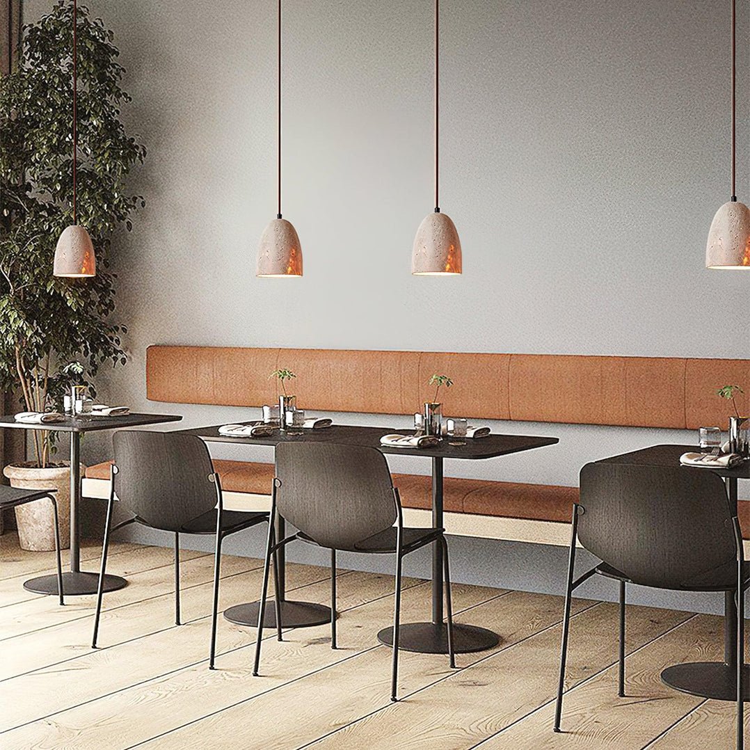 Evtheira Conical Travertine Pendant Light - Letslighting