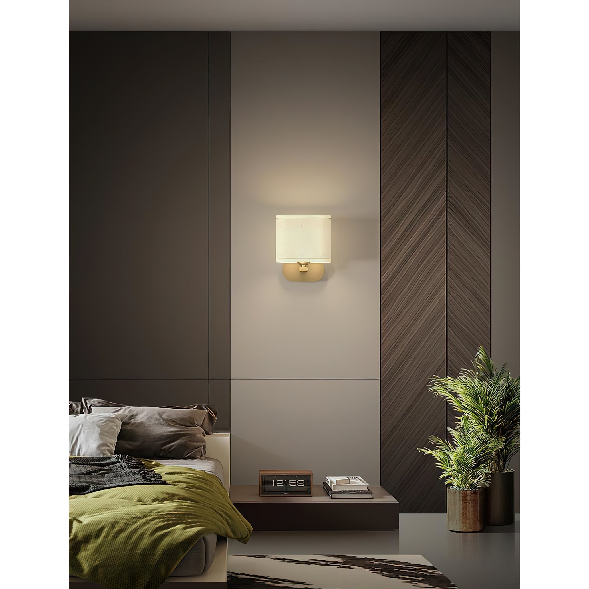 Myth Modern Minimalist Brass Fabric Wall Lamp - Lamp Copper