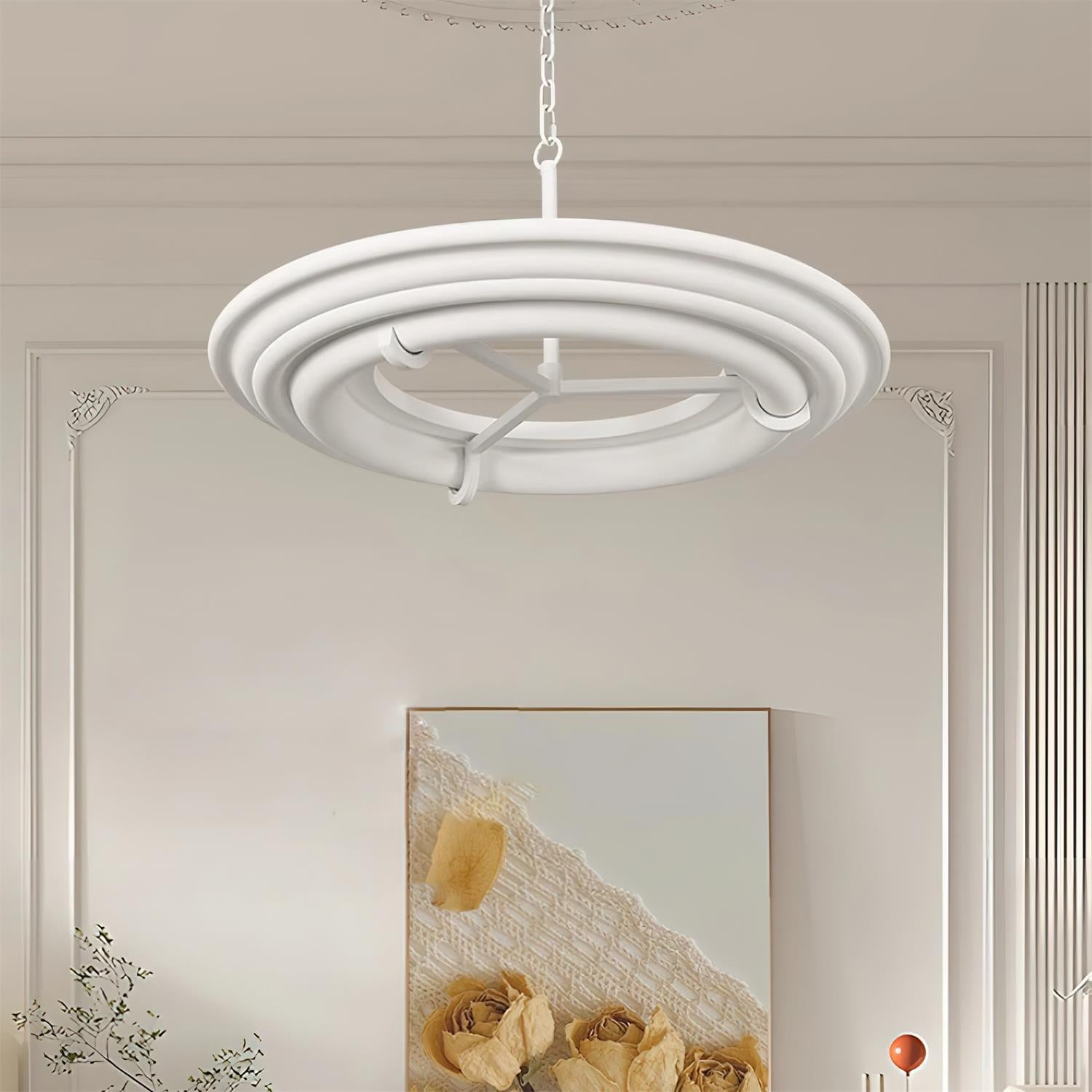 Ellie Chandelier Plaster Circular Artful - Letslighting