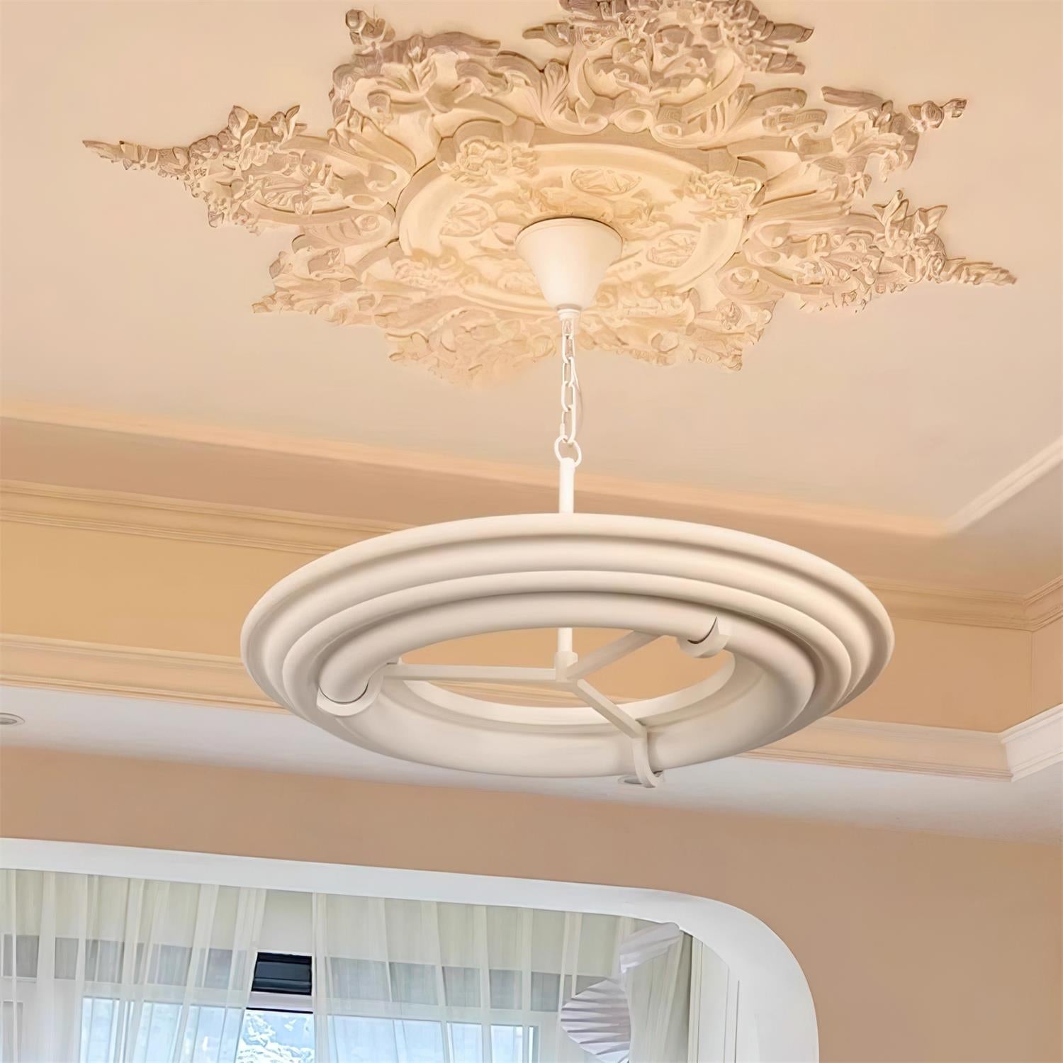 Ellie Chandelier Plaster Circular Artful - Letslighting