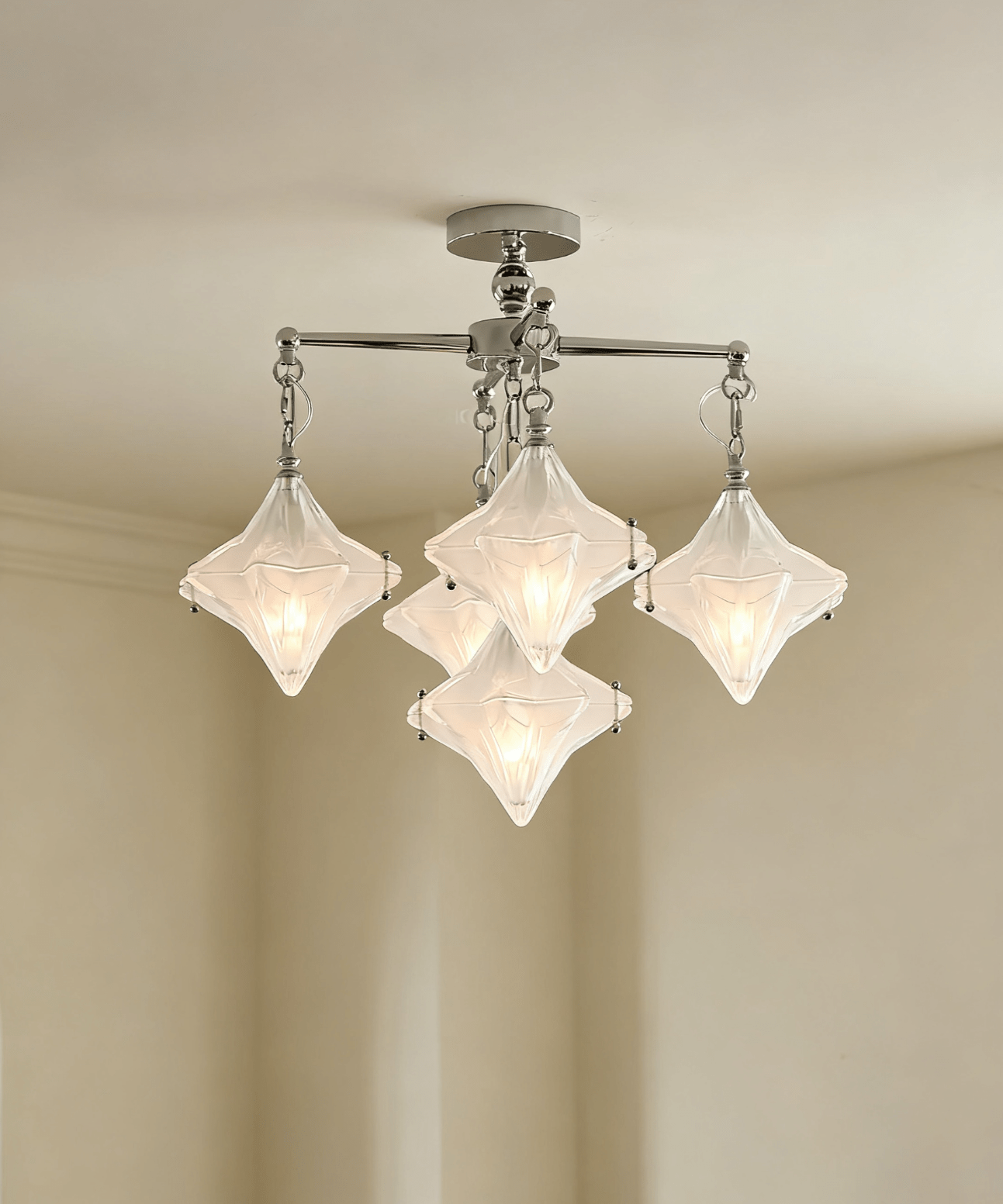 Elowen Prism Star Lustre Verre Givré Géométrique
