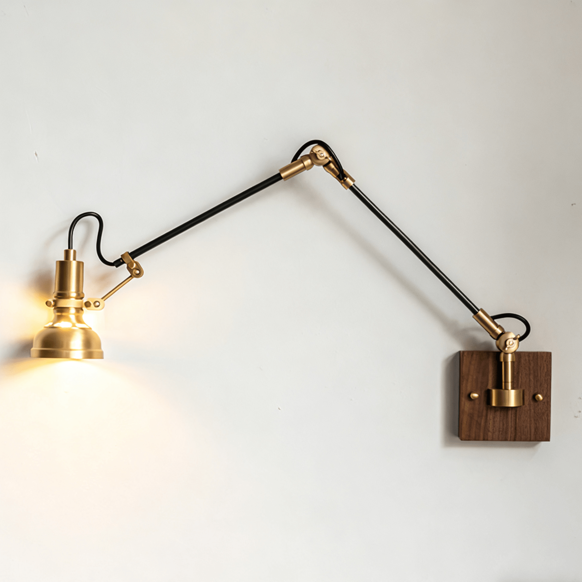Elowen Moderne Minimaliste Métal Bois Applique Murale Lampe