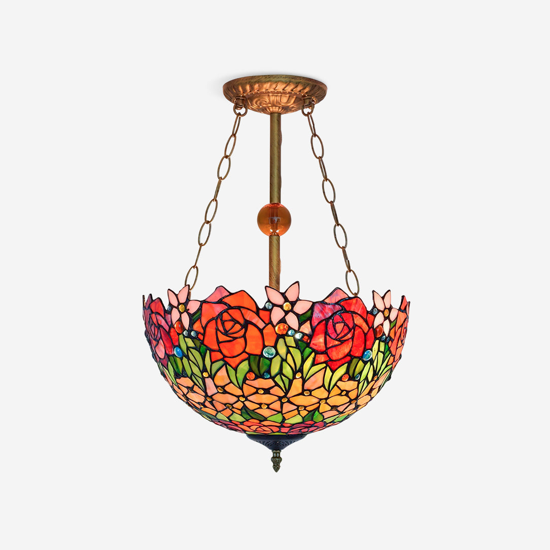 Chandelier Tiffany Bowl-shaped Rose gypsum - Letslighting
