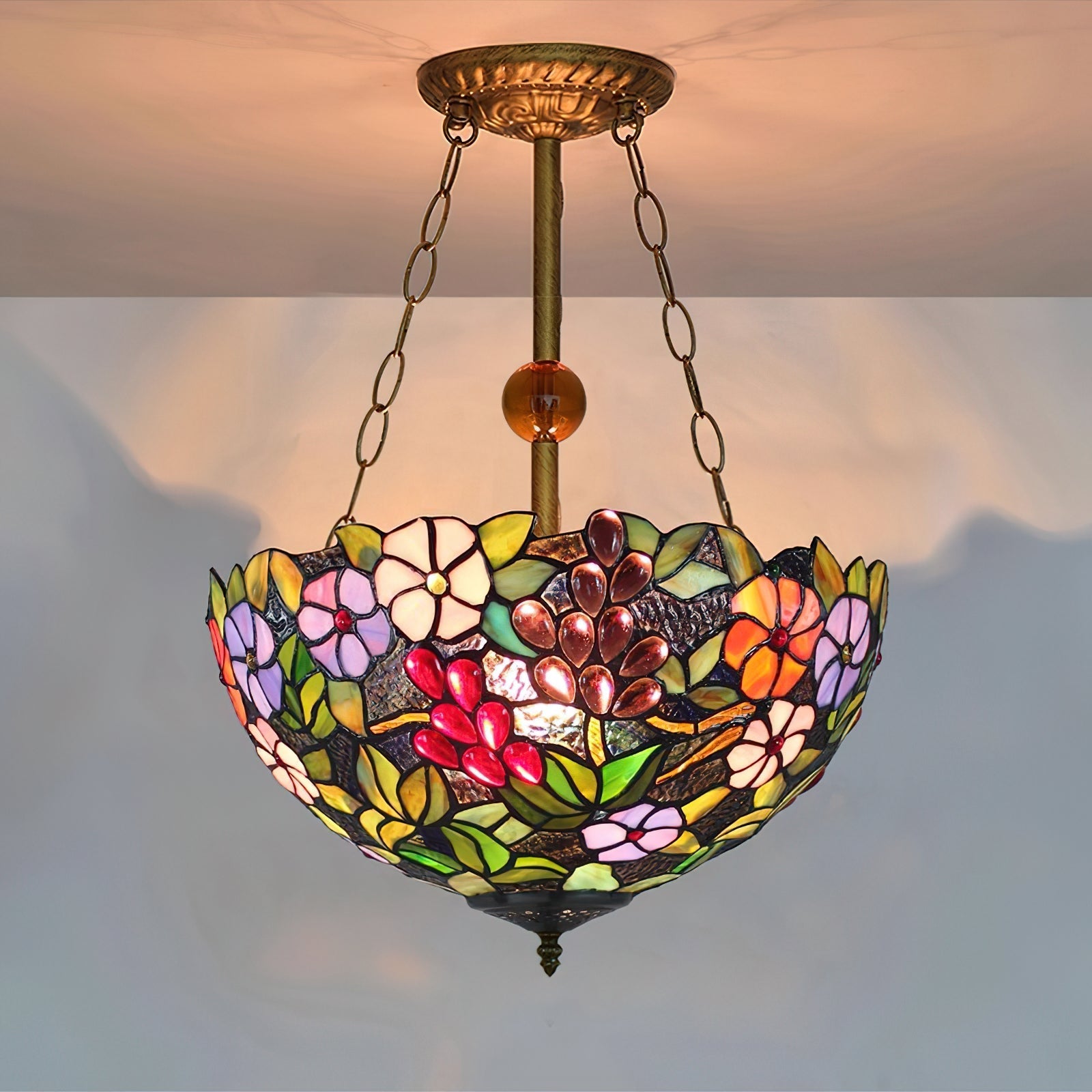 Chandelier Tiffany Bowl-shaped Rose gypsum - Letslighting
