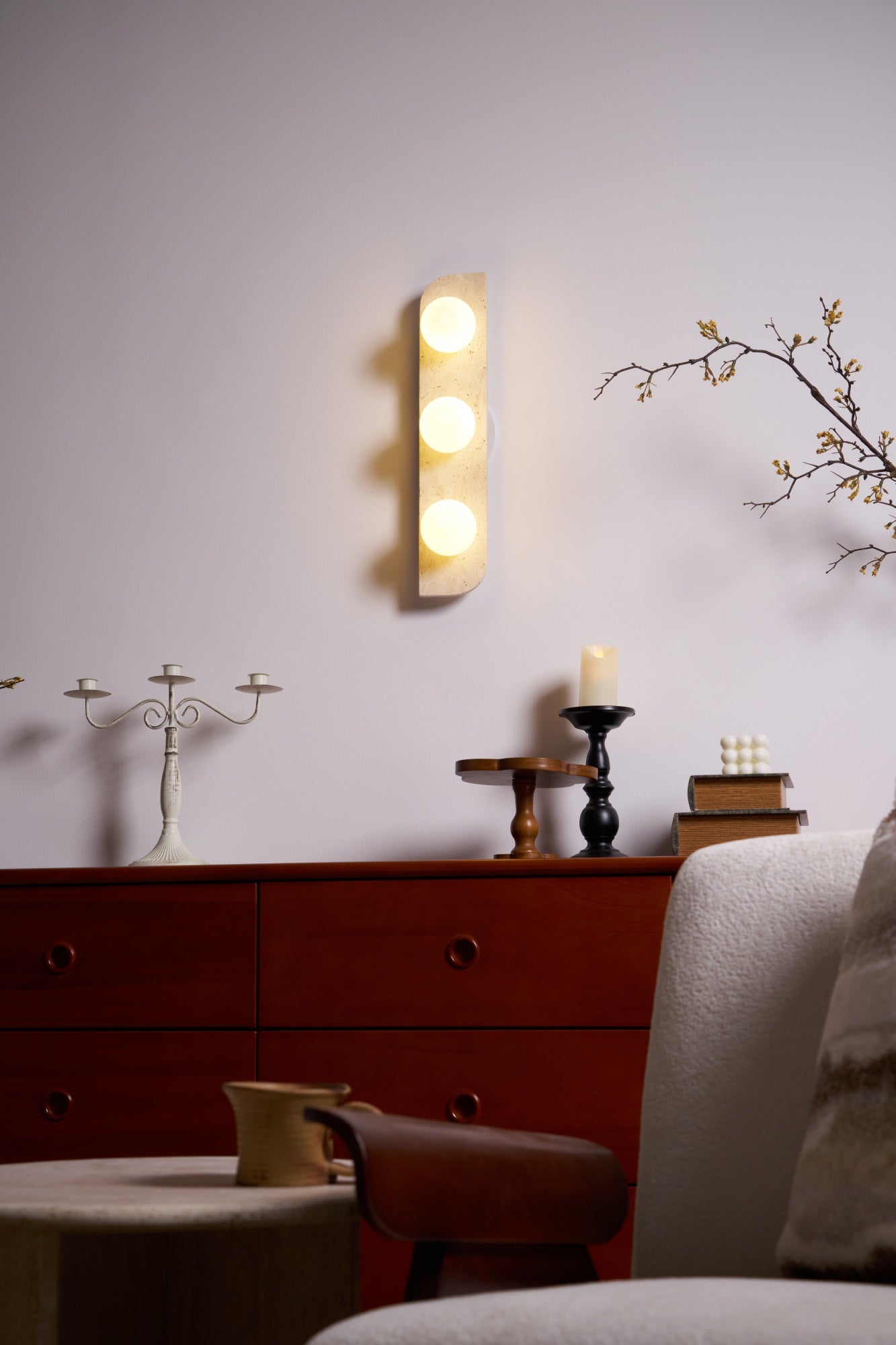 Alsilis Minimalist Travertine Wall Light - Letslighting