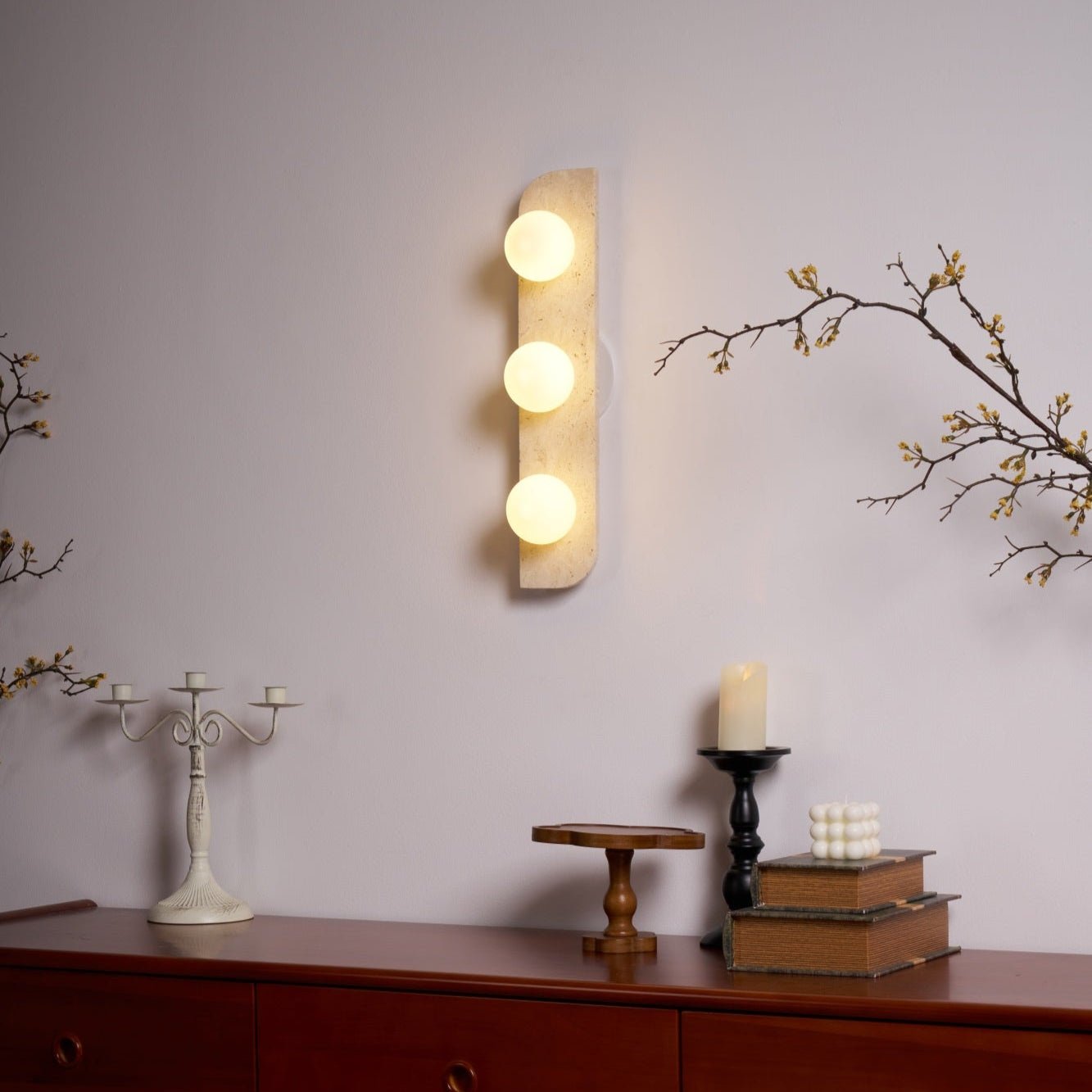 Alsilis Minimalist Travertine Wall Light - Letslighting