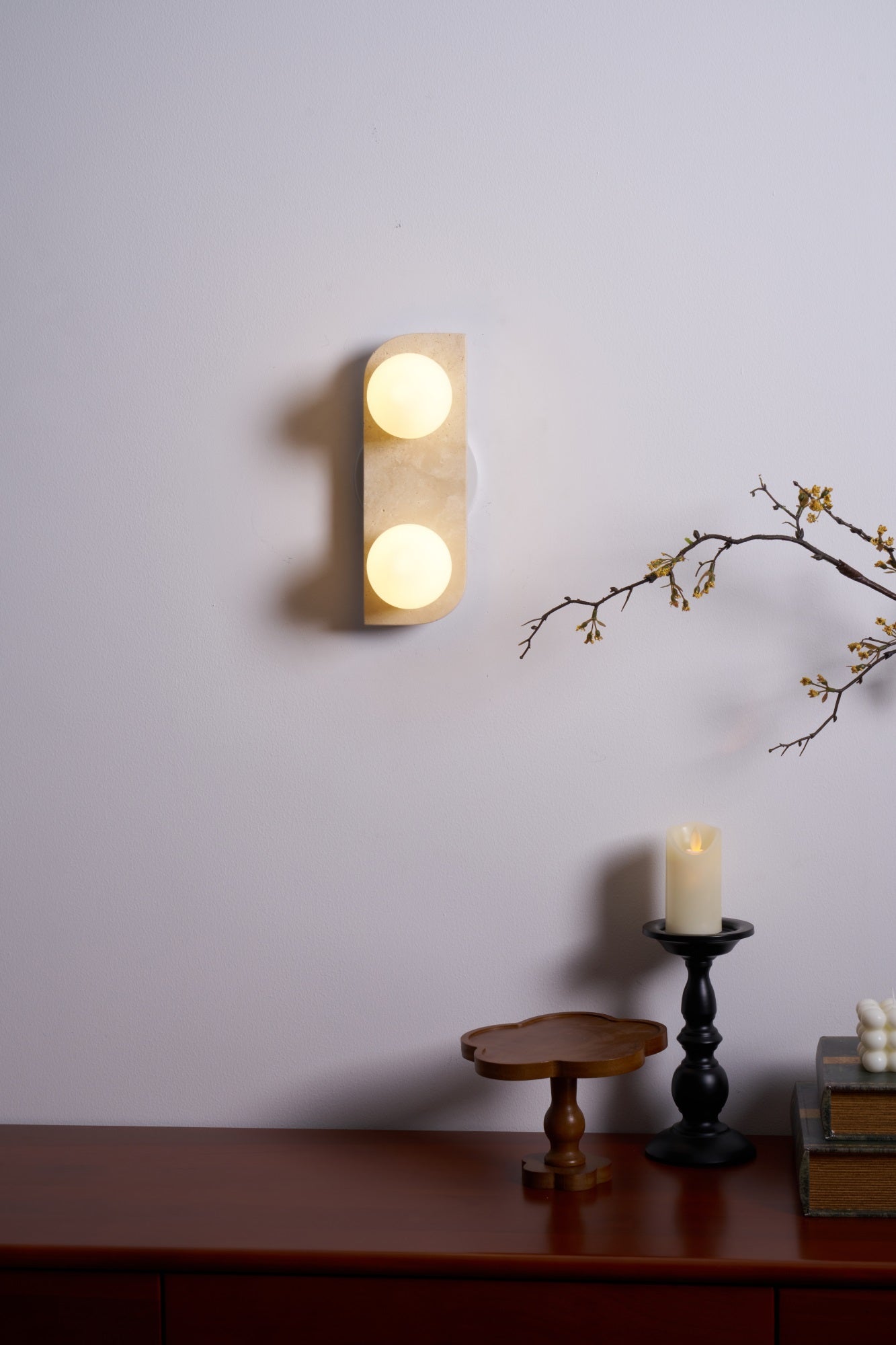 Alsilis Minimalist Travertine Wall Light - Letslighting