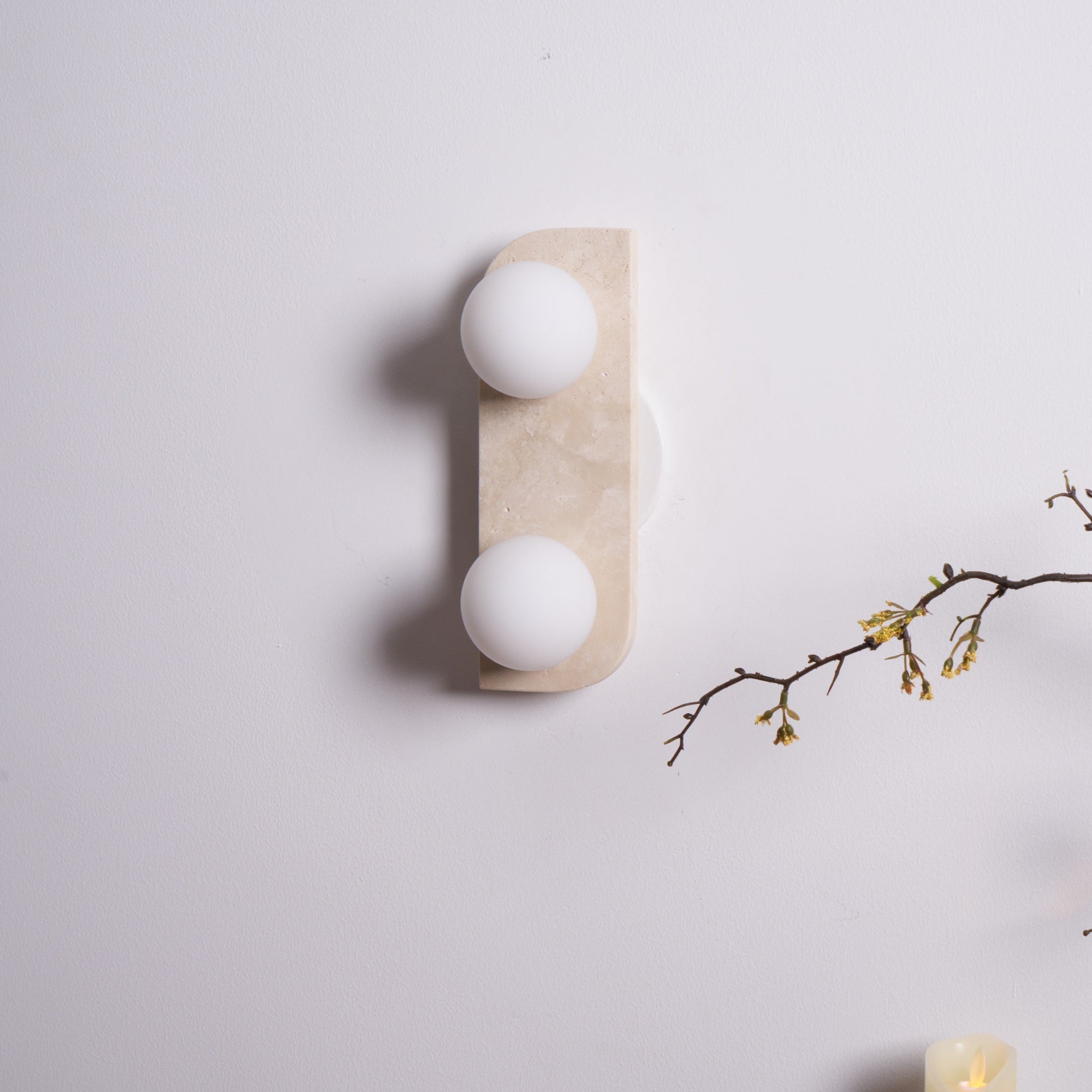 Alsilis Minimalist Travertine Wall Light - Letslighting