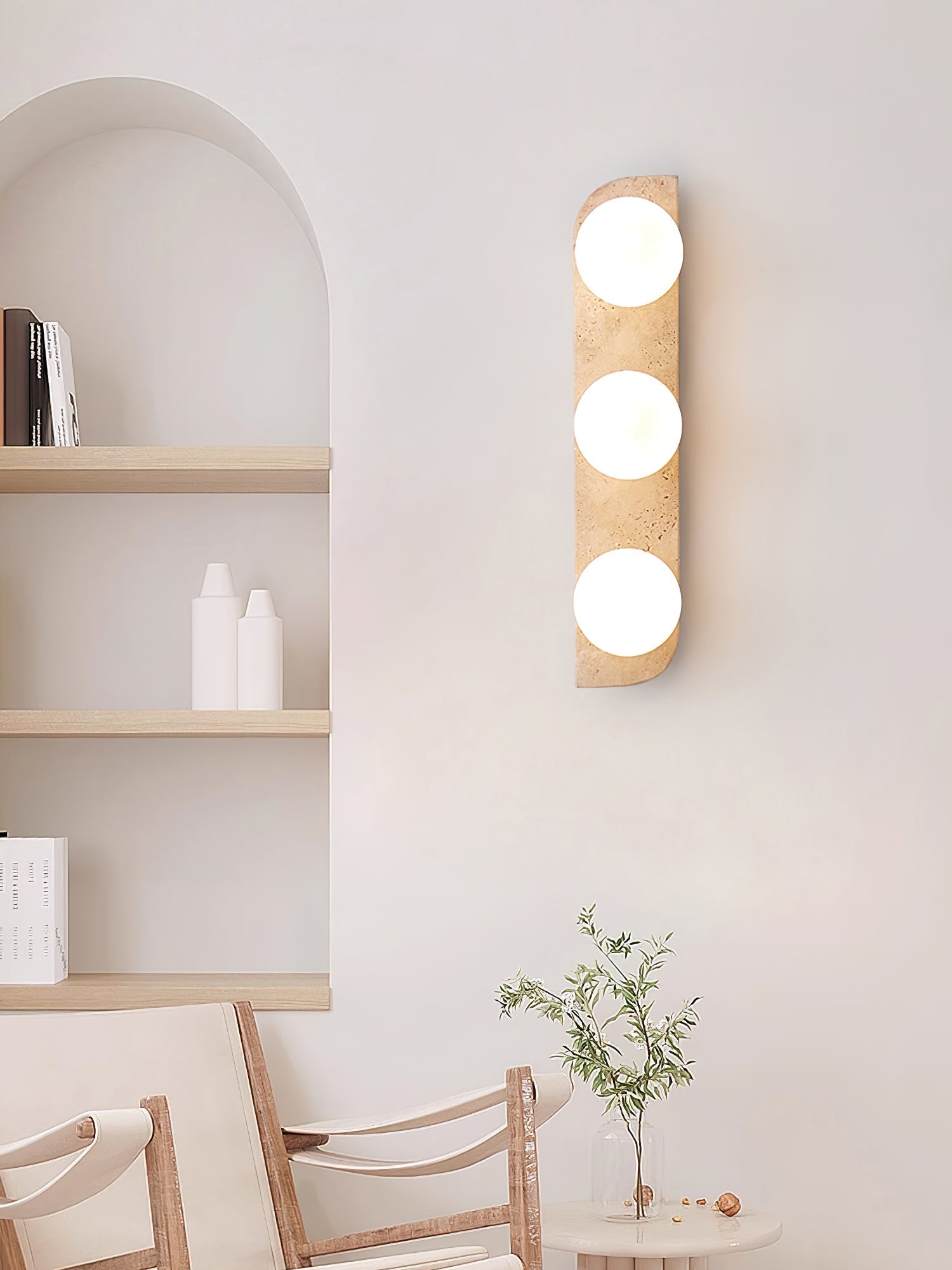 Alsilis Minimalist Travertine Wall Light - Letslighting
