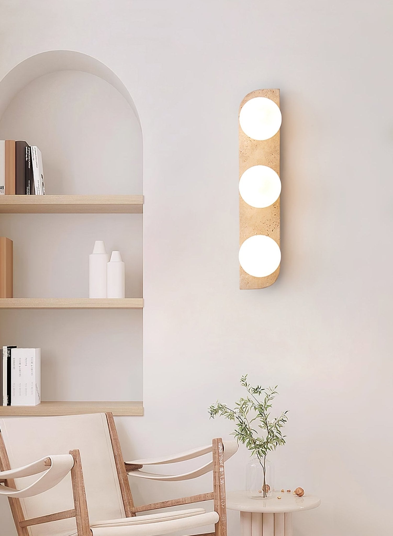 Alsilis Minimalist Travertine Wall Light - Letslighting