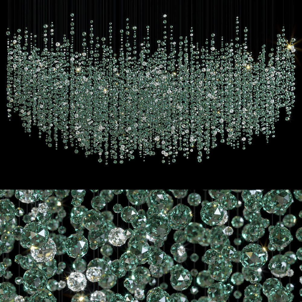 Emerald Pluie Cristal Personnalisable Lustre