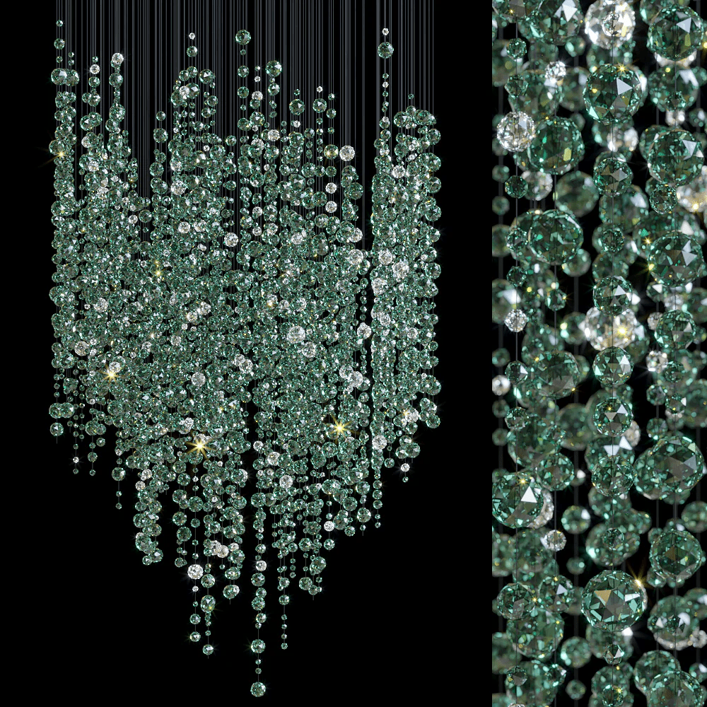 Emerald Pluie Cristal Personnalisable Lustre