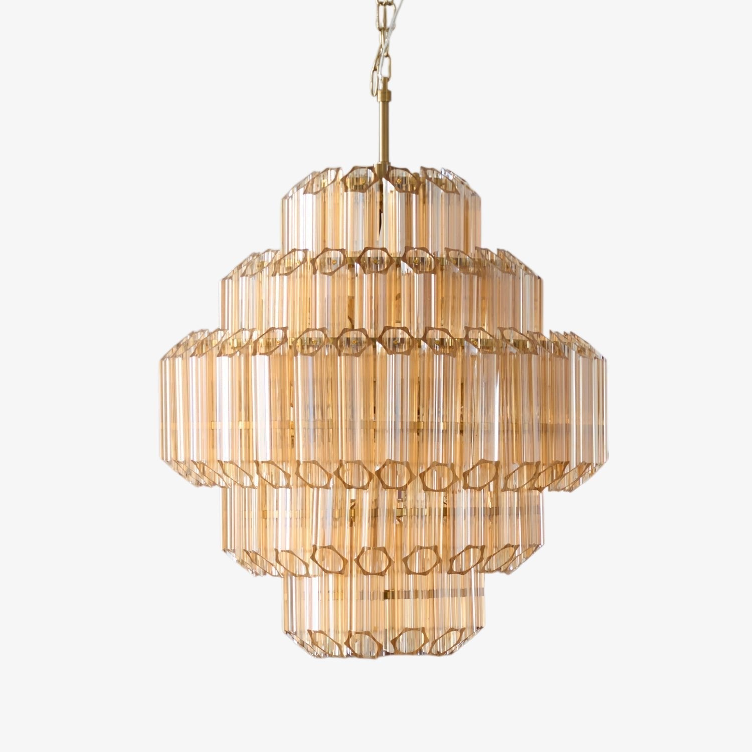 Aurora Chandelier Aurum Cascade Murano Glass Prism Art - Blowlighting