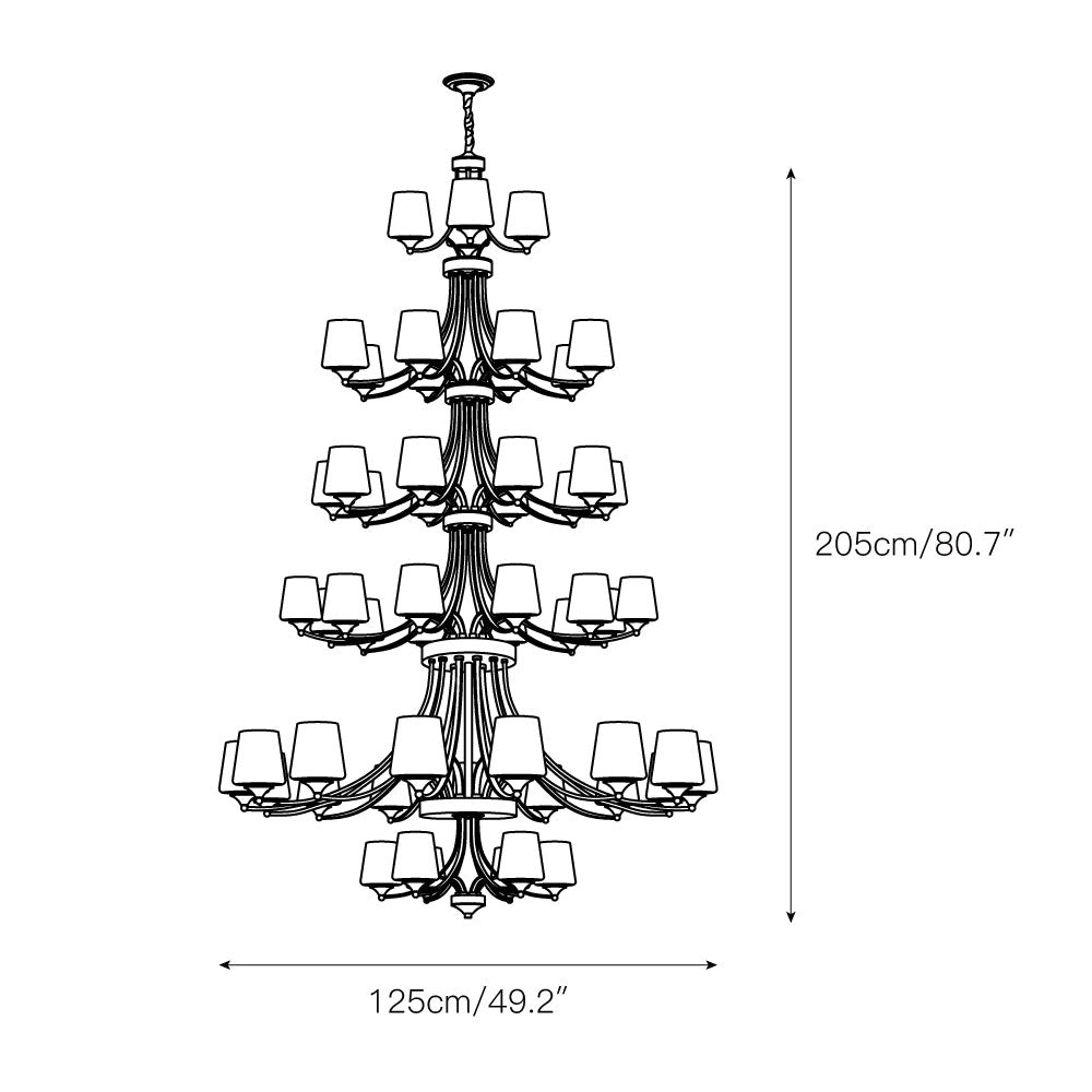 Ulrinara Postmodern Luxury Brass Glass Chandelier - Lamp Copper