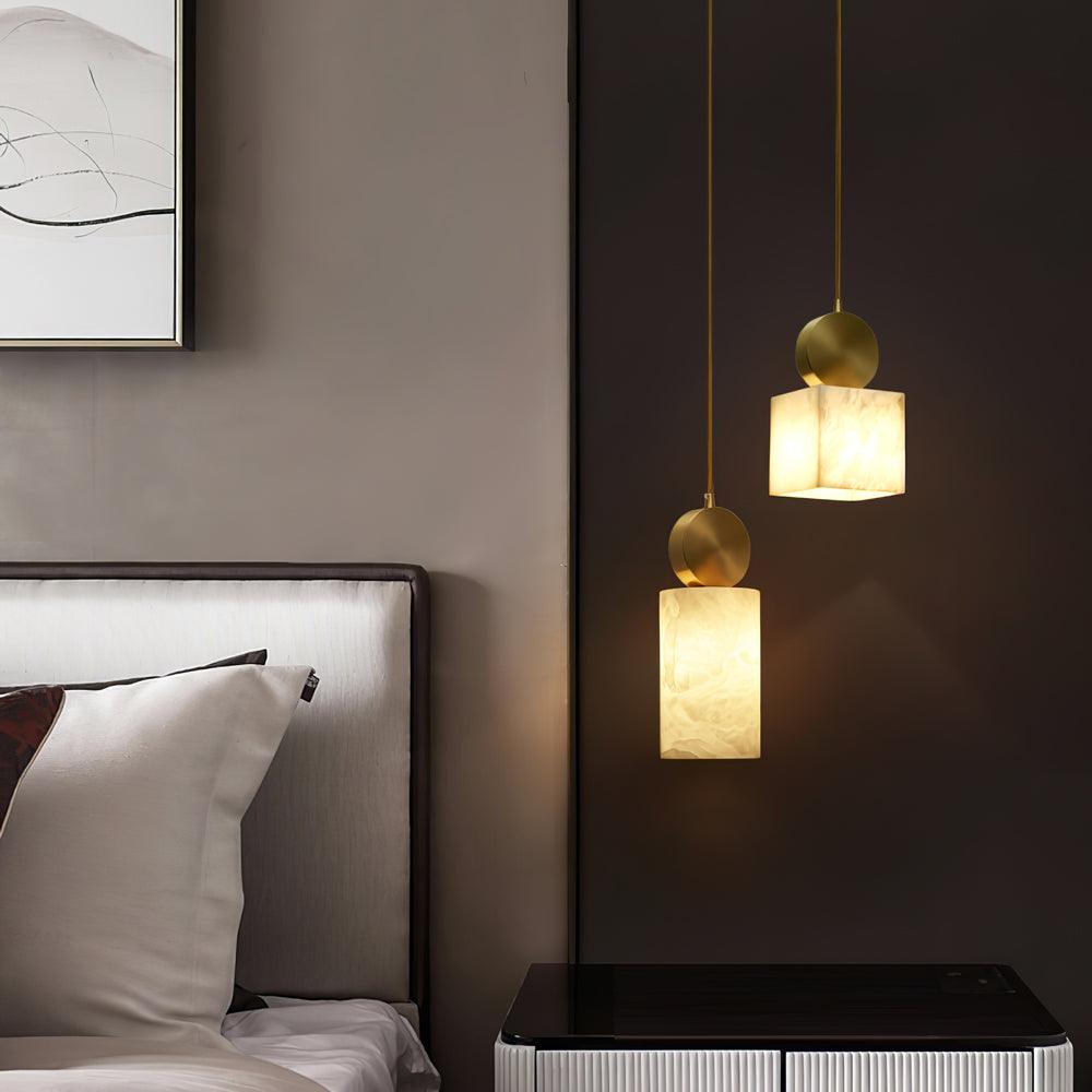 Lyrindis Cylinder Alabaster Pendant Light - Letslighting