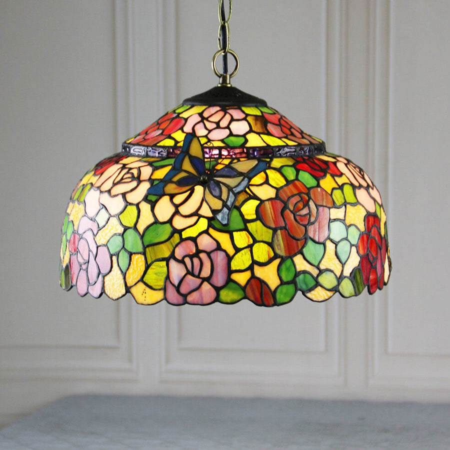 Tiffany Rétro Vintage Suspension Luxe Design Verre Salon
