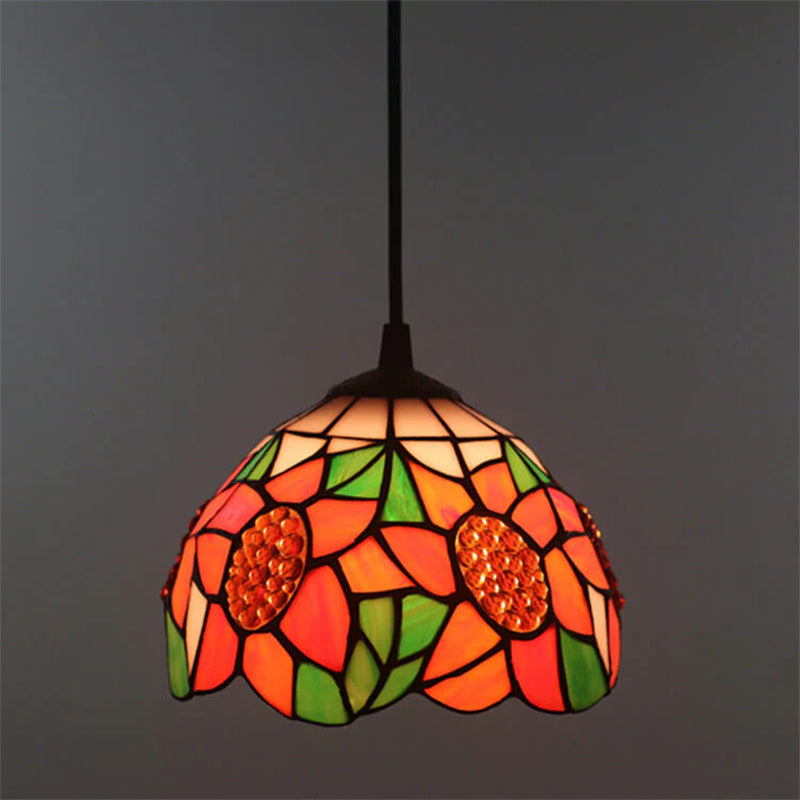 Tiffany Rétro LED Suspension Métal Verre Salon/Bar