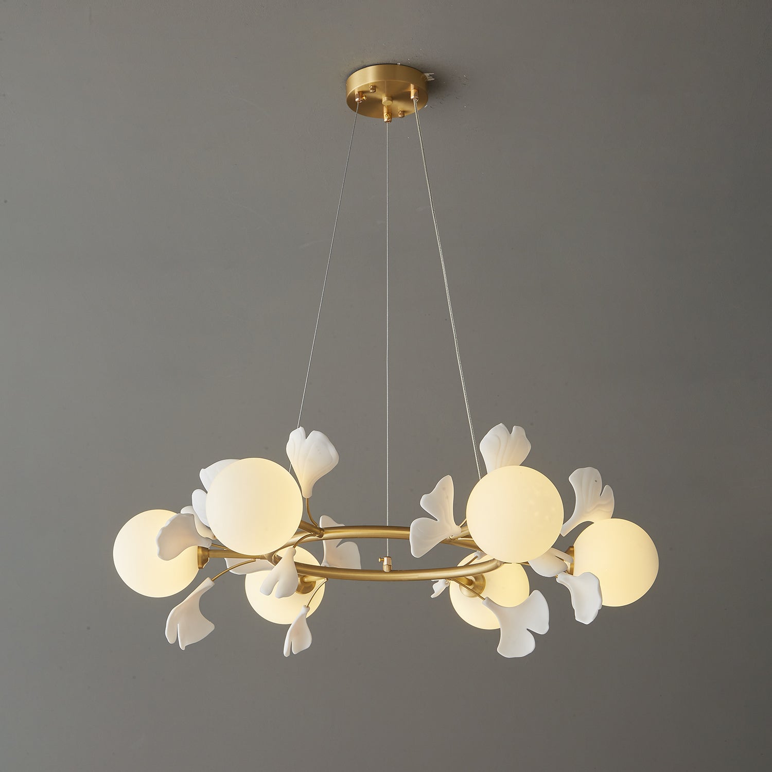 Evenielis Floral Brass Chandelier - Blowlighting