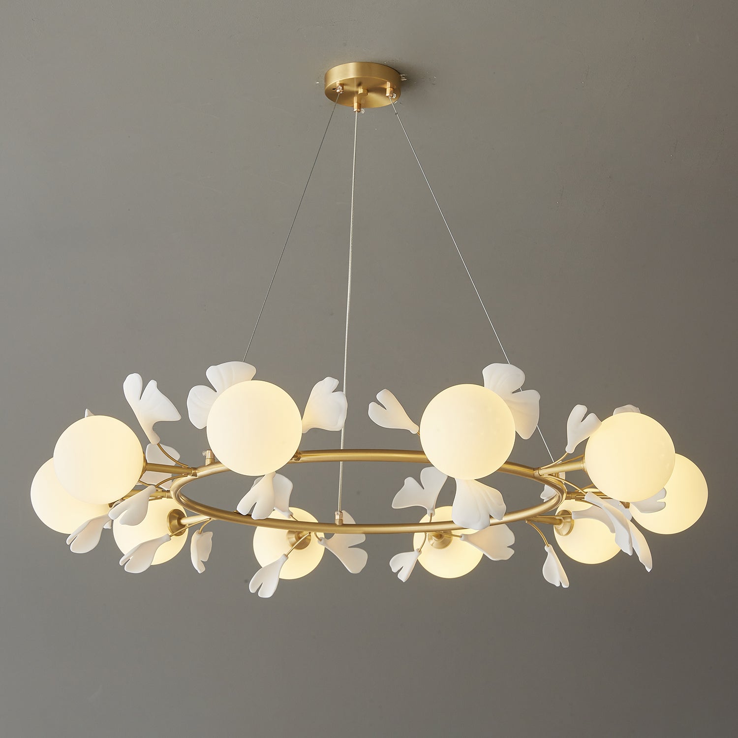 Evenielis Floral Brass Chandelier - Blowlighting
