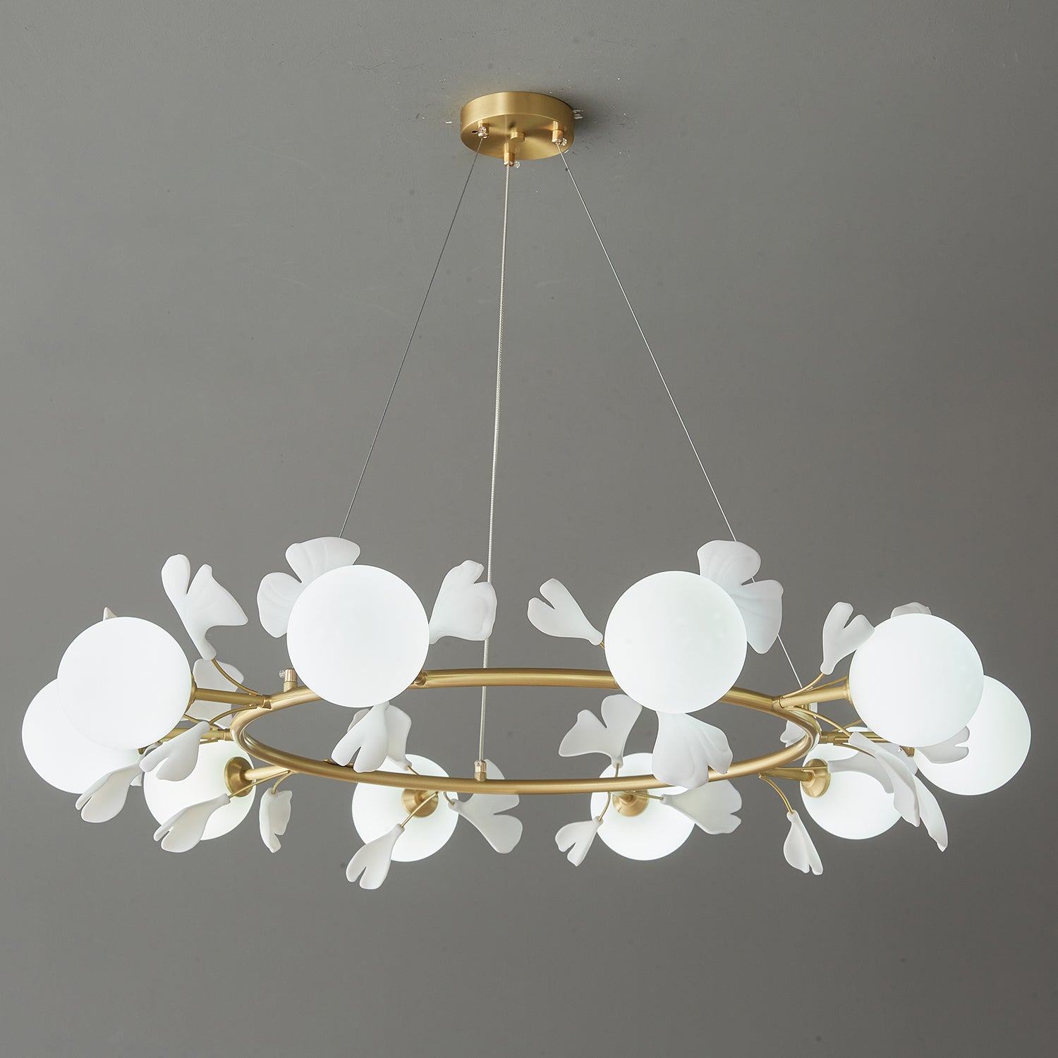 Evenielis Floral Brass Chandelier - Blowlighting