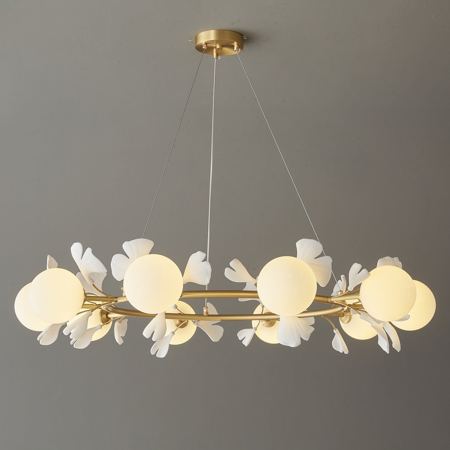 Evenielis Floral Brass Chandelier - Blowlighting