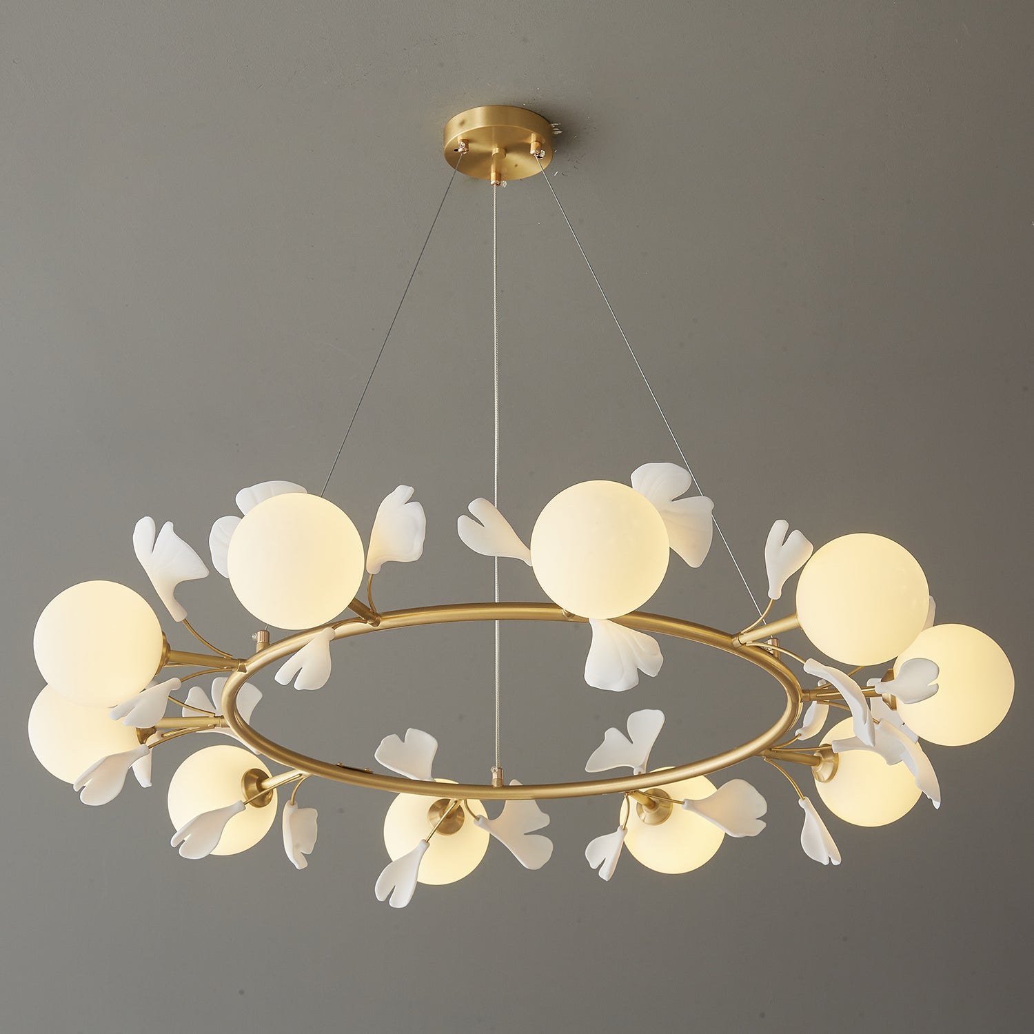 Evenielis Floral Brass Chandelier - Blowlighting