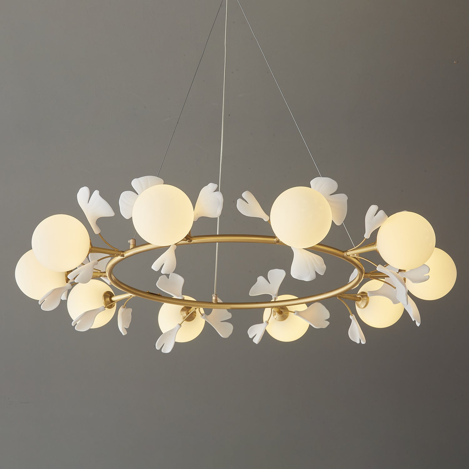 Evenielis Floral Brass Chandelier - Blowlighting
