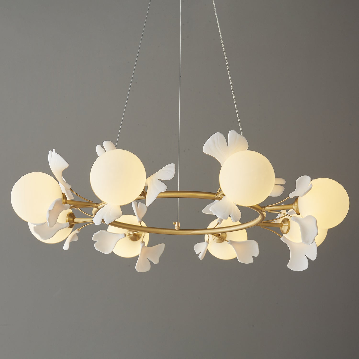 Evenielis Floral Brass Chandelier - Blowlighting