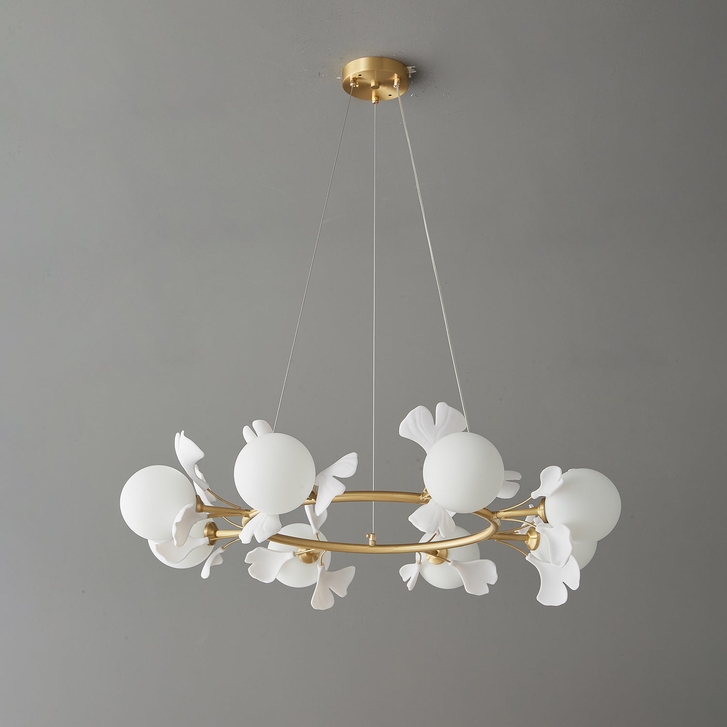 Evenielis Floral Brass Chandelier - Blowlighting