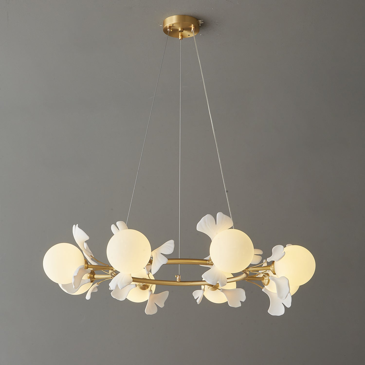 Evenielis Floral Brass Chandelier - Blowlighting