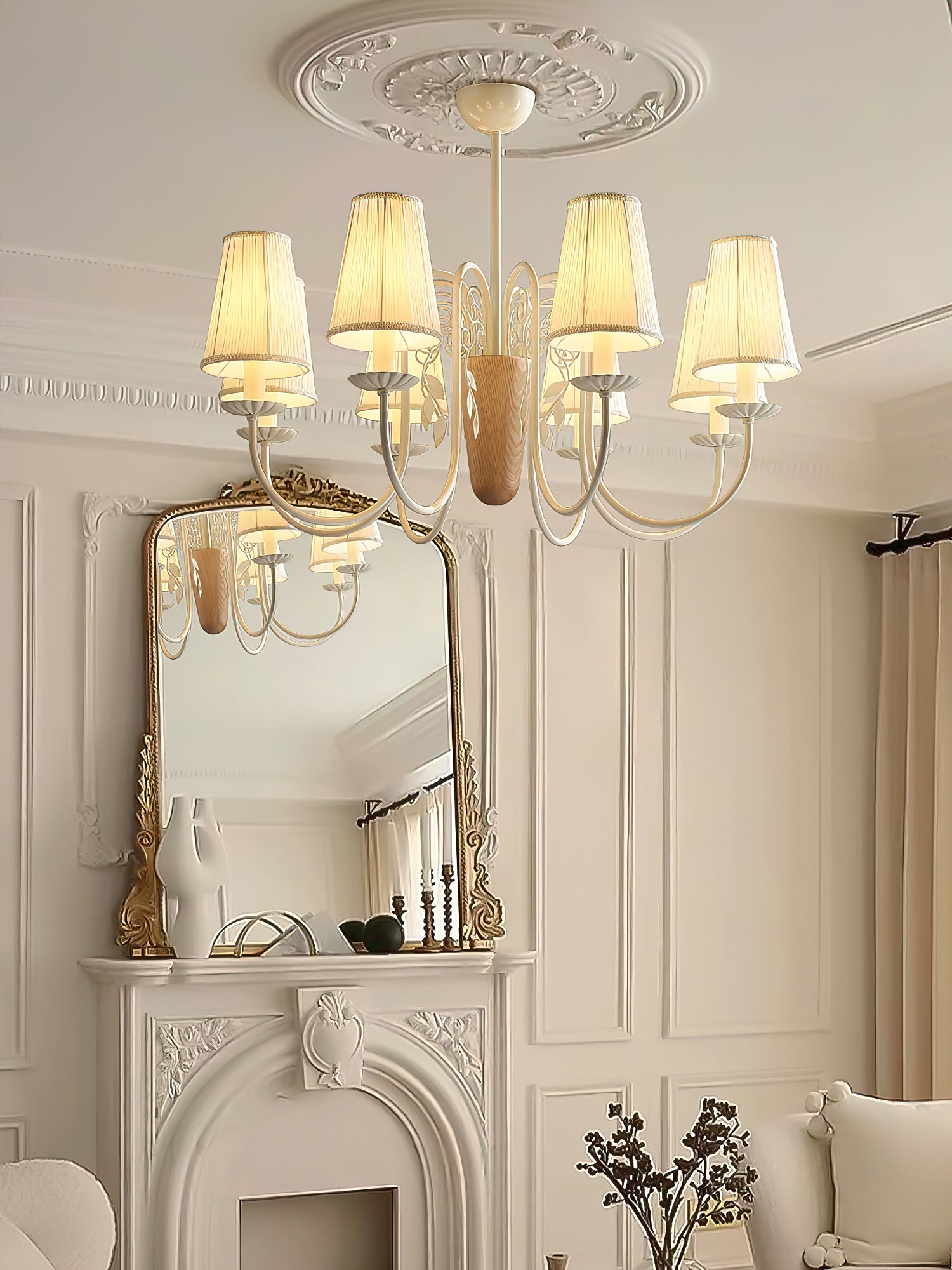 Evelora Art de luxe Métal Tissu Lustre