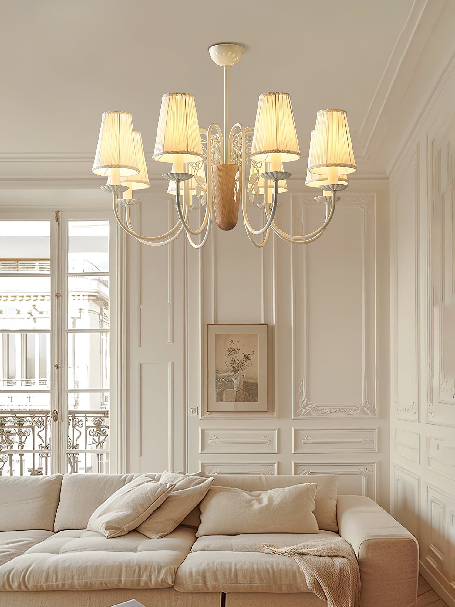 Evelora Art de luxe Métal Tissu Lustre