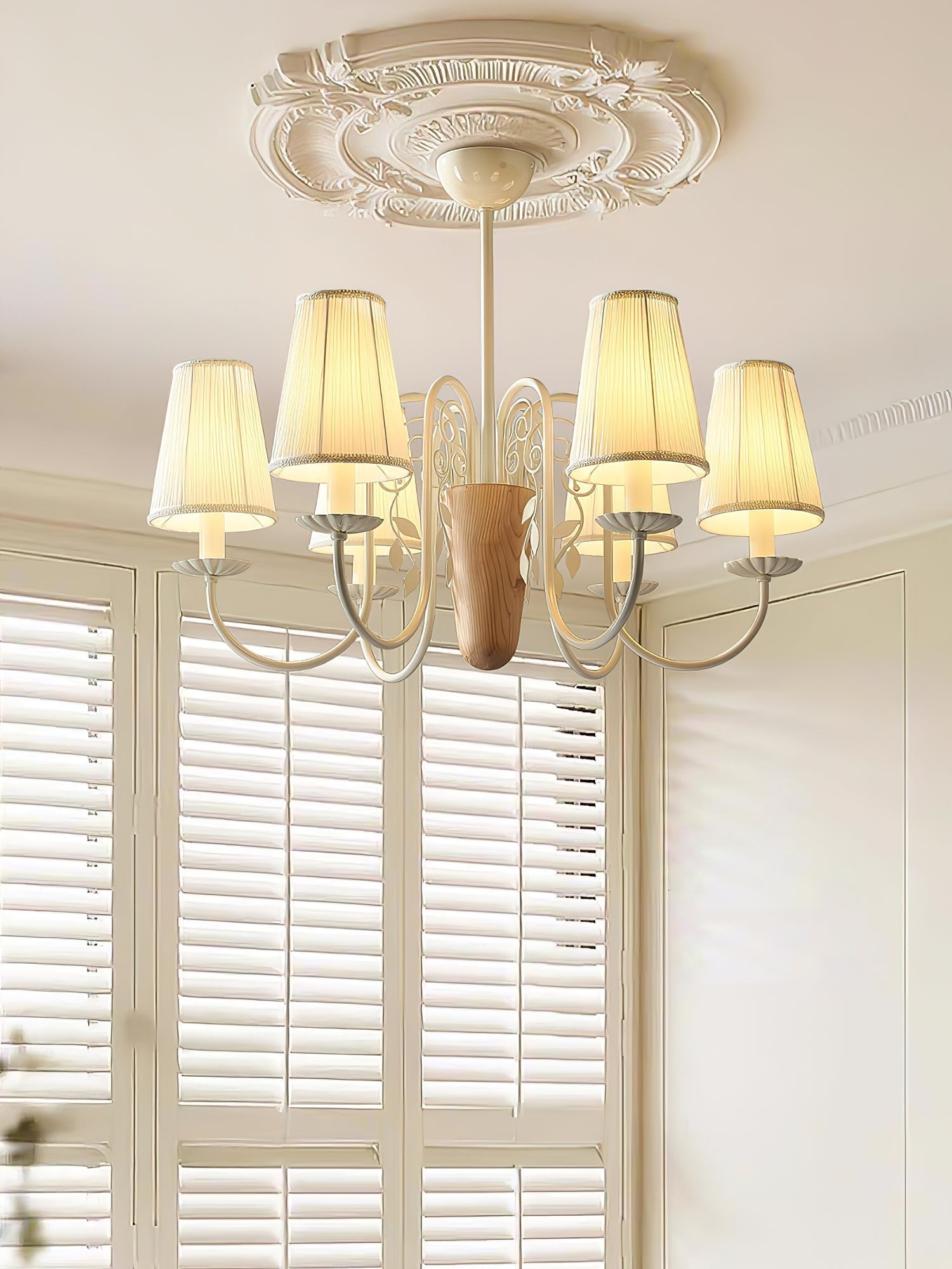 Evelora Art de luxe Métal Tissu Lustre