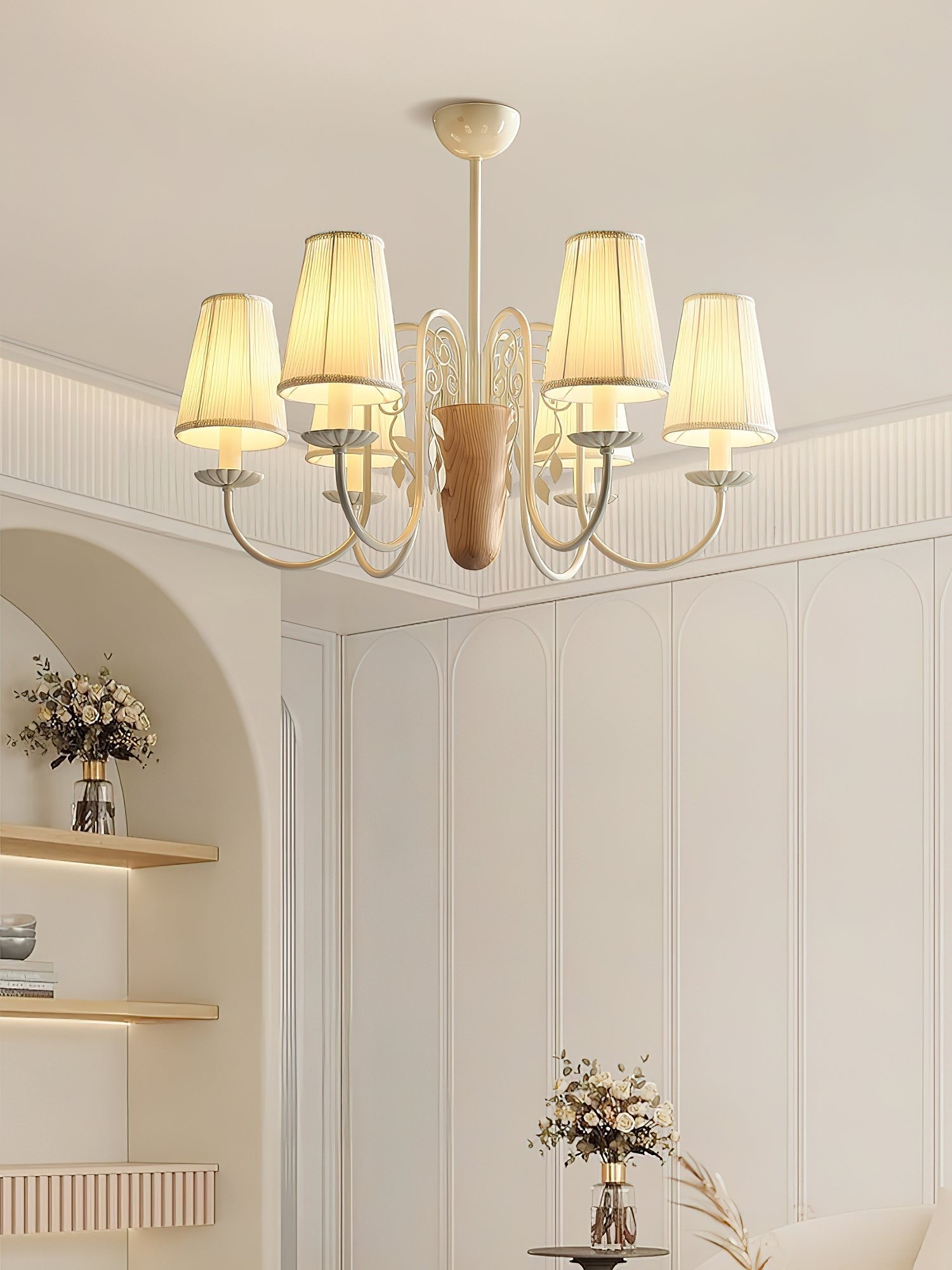 Evelora Art de luxe Métal Tissu Lustre