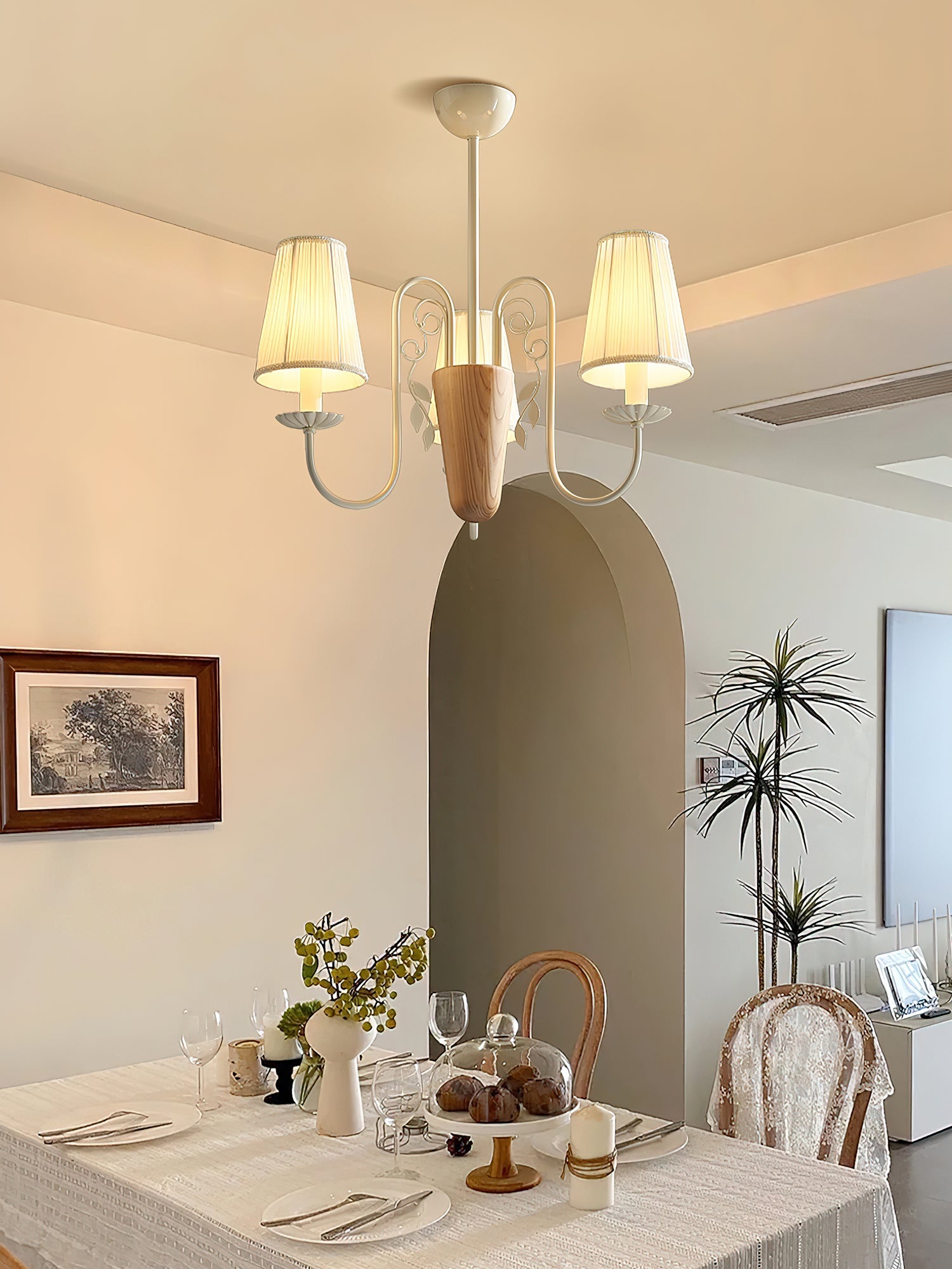 Evelora Art de luxe Métal Tissu Lustre