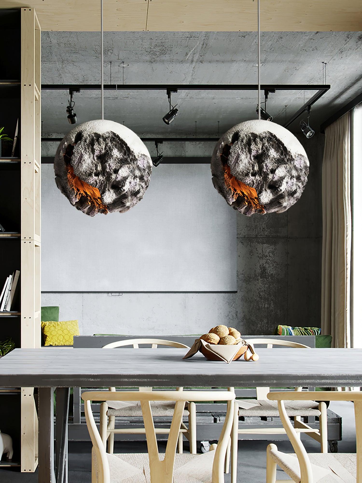 Ilphaara Irregular Planet Metal Plastic Pendant Lamp - Blowlighting