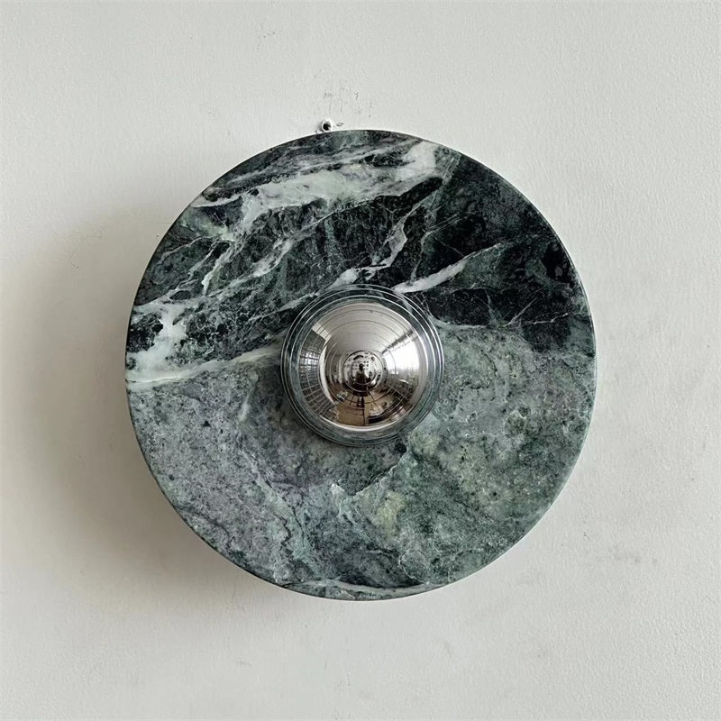 Evvarel Modern Minimalist Green Marble Metal Sconce Wall Lamp - Lamp Copper