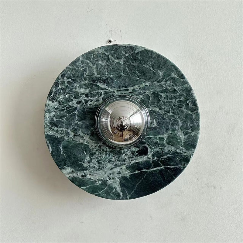 Evvarel Modern Minimalist Green Marble Metal Sconce Wall Lamp - Lamp Copper