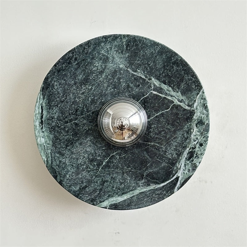 Evvarel Modern Minimalist Green Marble Metal Sconce Wall Lamp - Lamp Copper