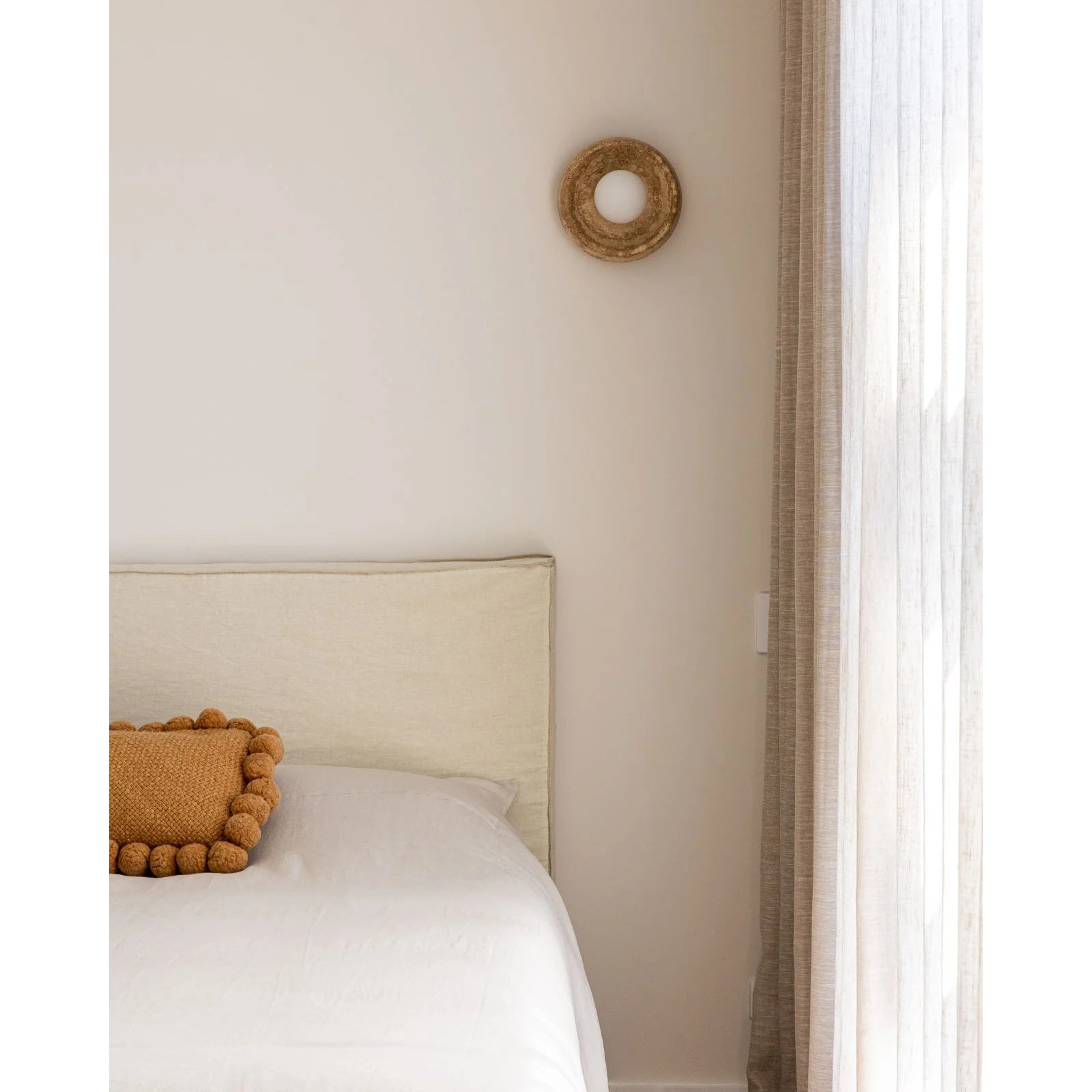 Umirus Modern Minimalist Beige Glass Travertine Wall Lamp - Lamp Copper