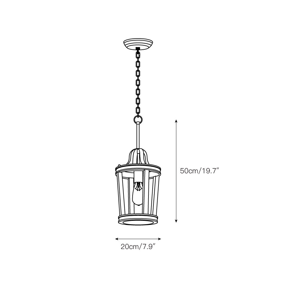 Veraeen Vintage Industrial Wood Metal Pendant Lamp - Lamp Copper