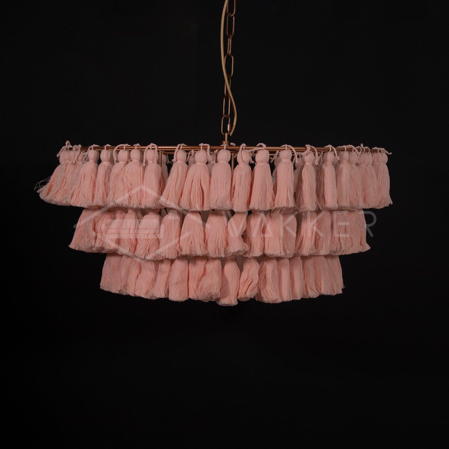 Lustra Chandelier Pink Bohemian Chic - Letslighting